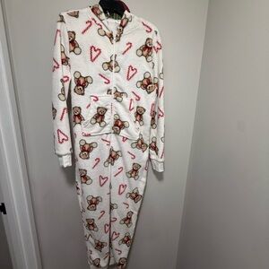 Cozy White Teddy Bear onesie, adult size